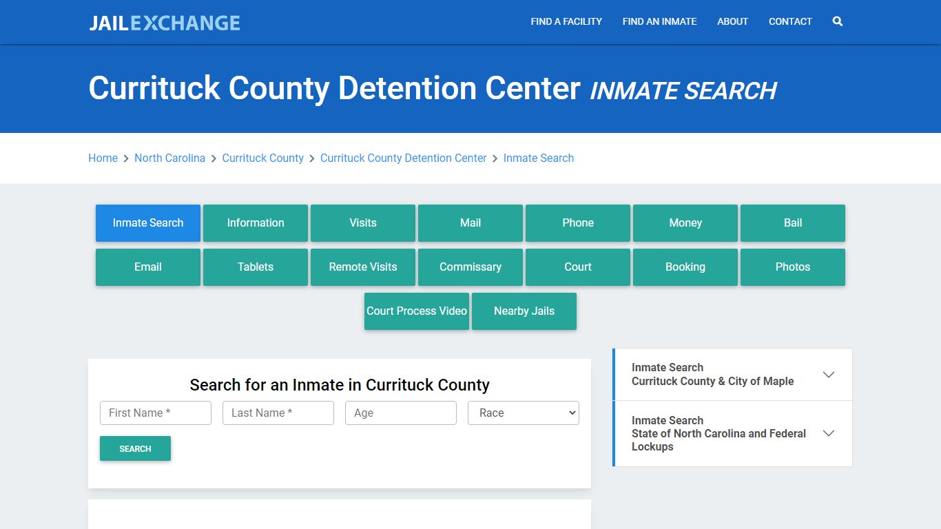 Currituck County Detention Center Inmate Search - Jail Exchange