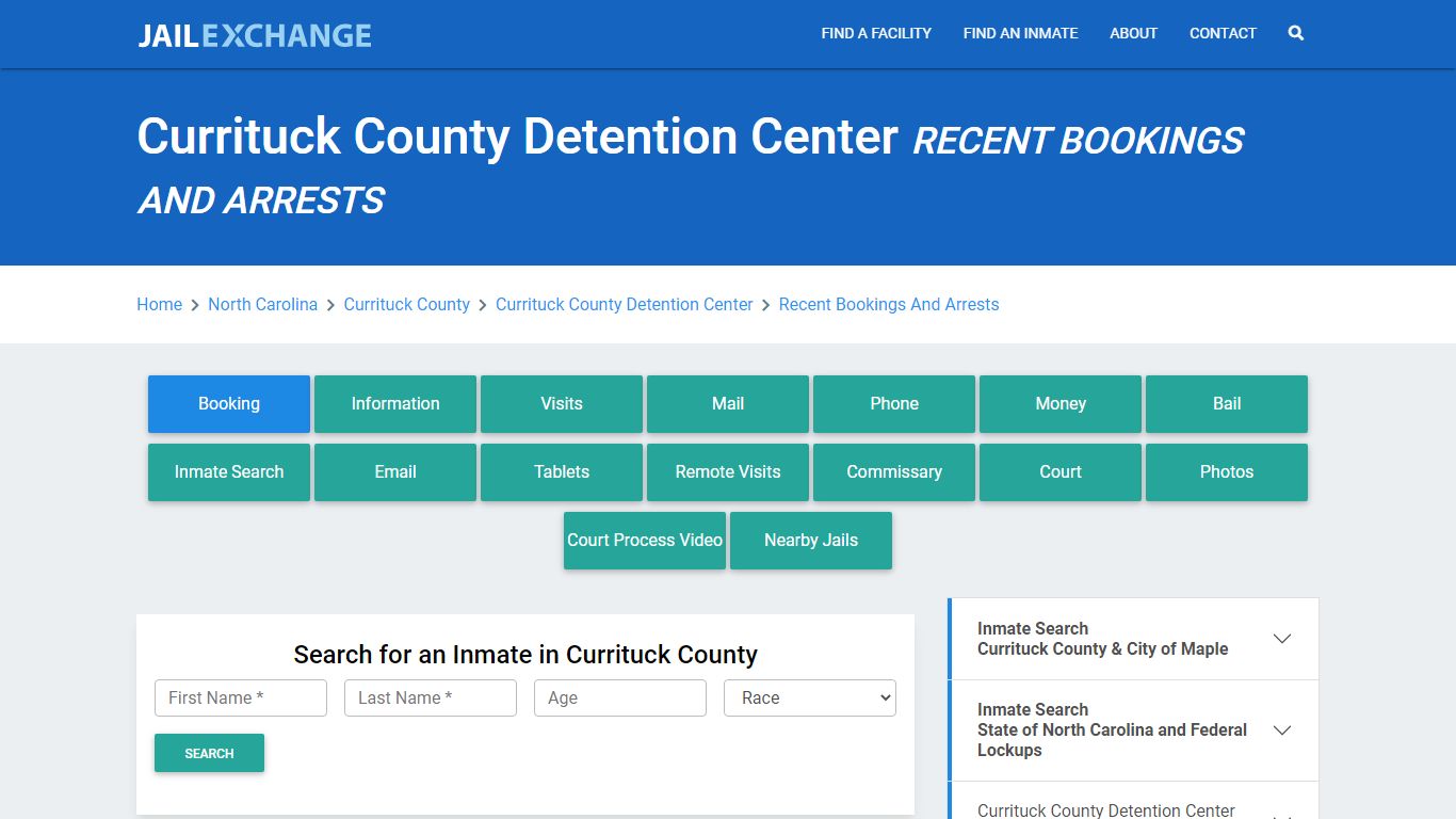 Currituck County Detention Center Recent Bookings And Arrests